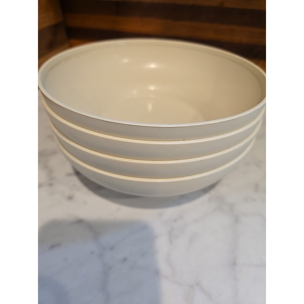 Vintage Tupperware 6 1/4" Salad Cereal Bowls 4 Almond #890